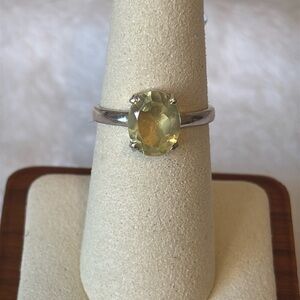 NEW Natural Lemon Quartz 925 Sterling Silver Ring size 7
